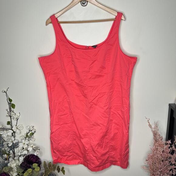 J. CREW Fitted Lightweight Chino Dress in Papaya Pink Sz 20 {R22} - Picture 2 of 6